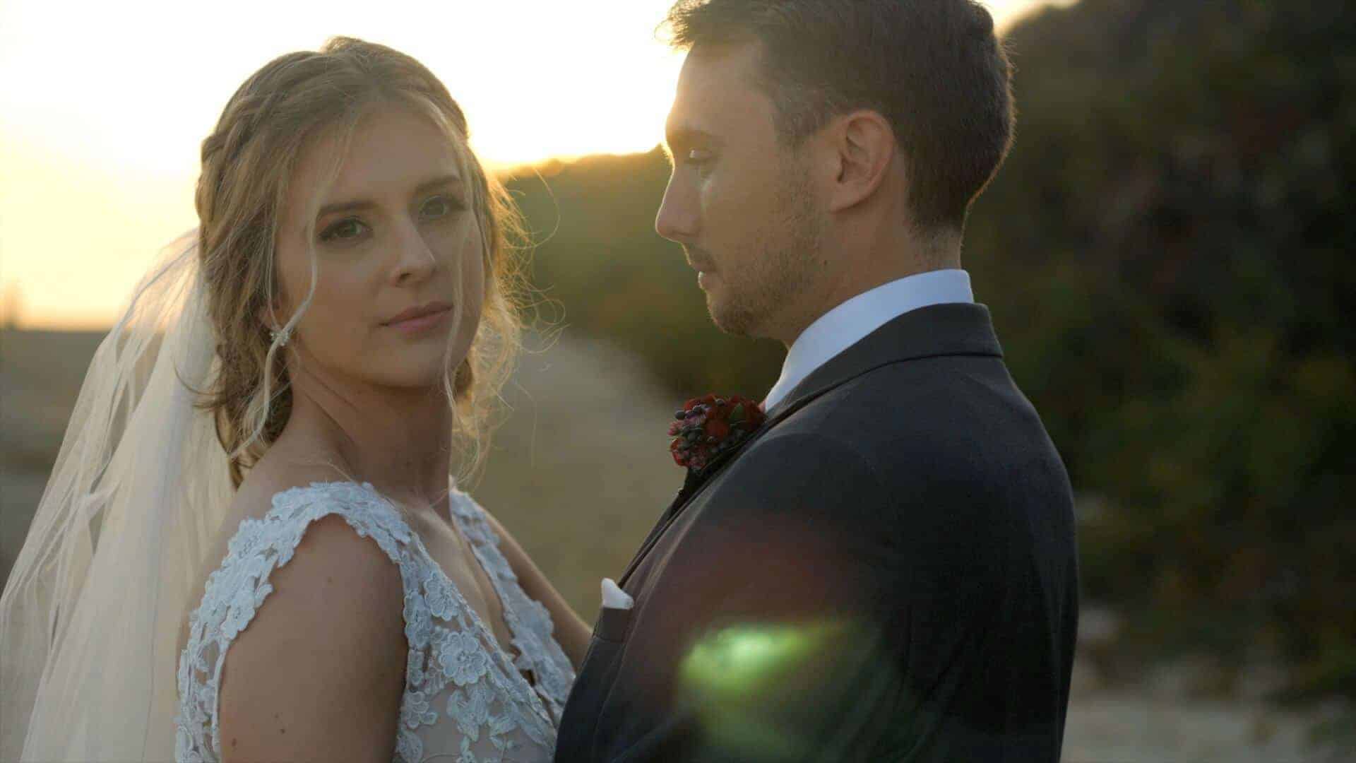 cape cod wedding on beach at sunset